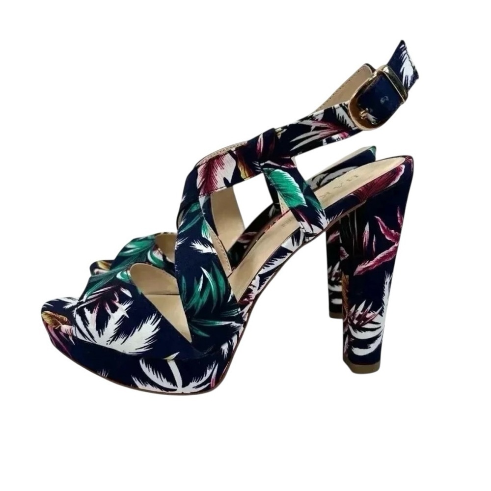 Bakers McCoy Size 8.5 Floral Tropical Heels Platforms Hawaiian - Picture 3 of 7